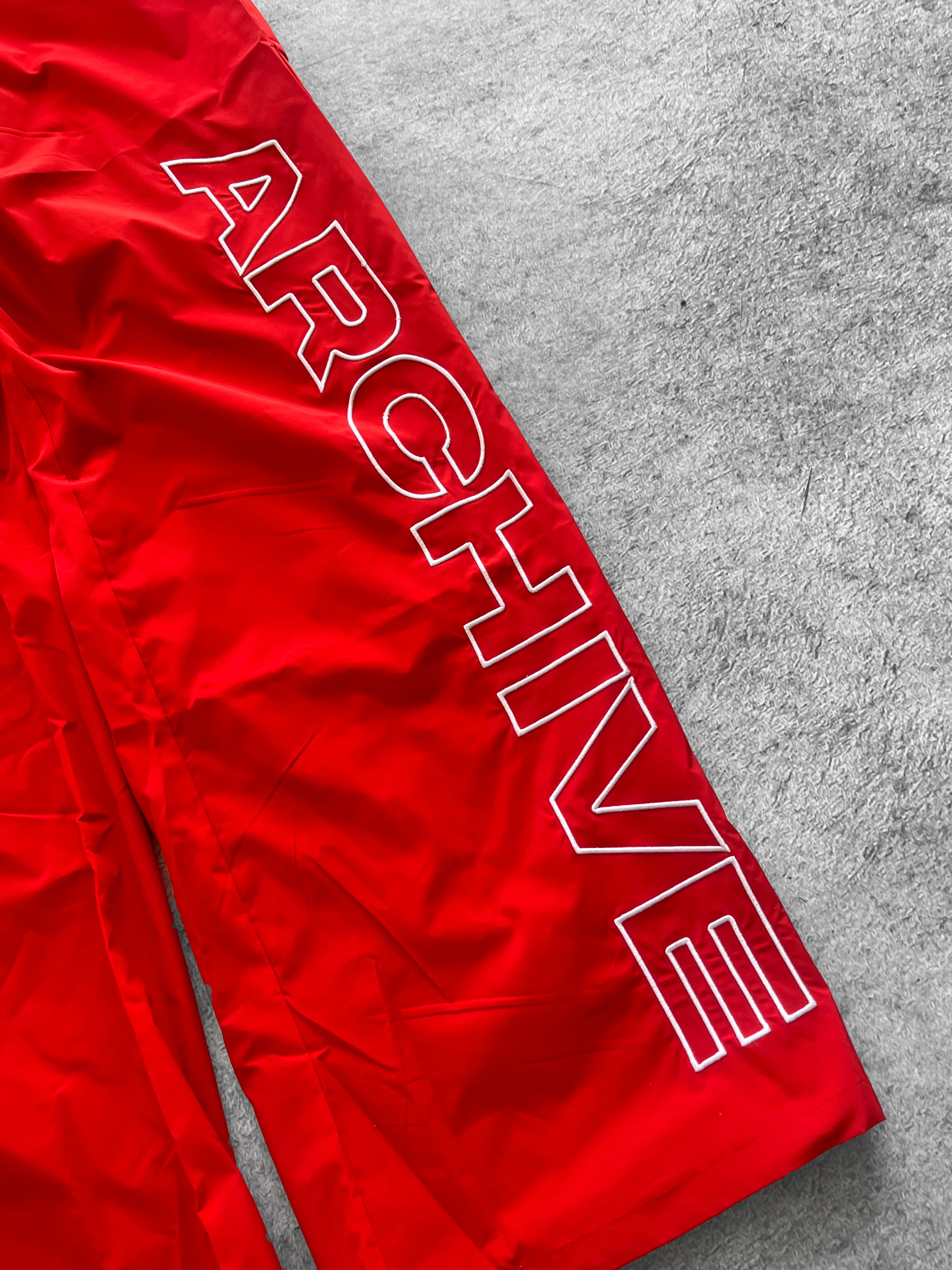 ARCHIVE 'STATEMENT' NYLON PANTS - RED - Image 3