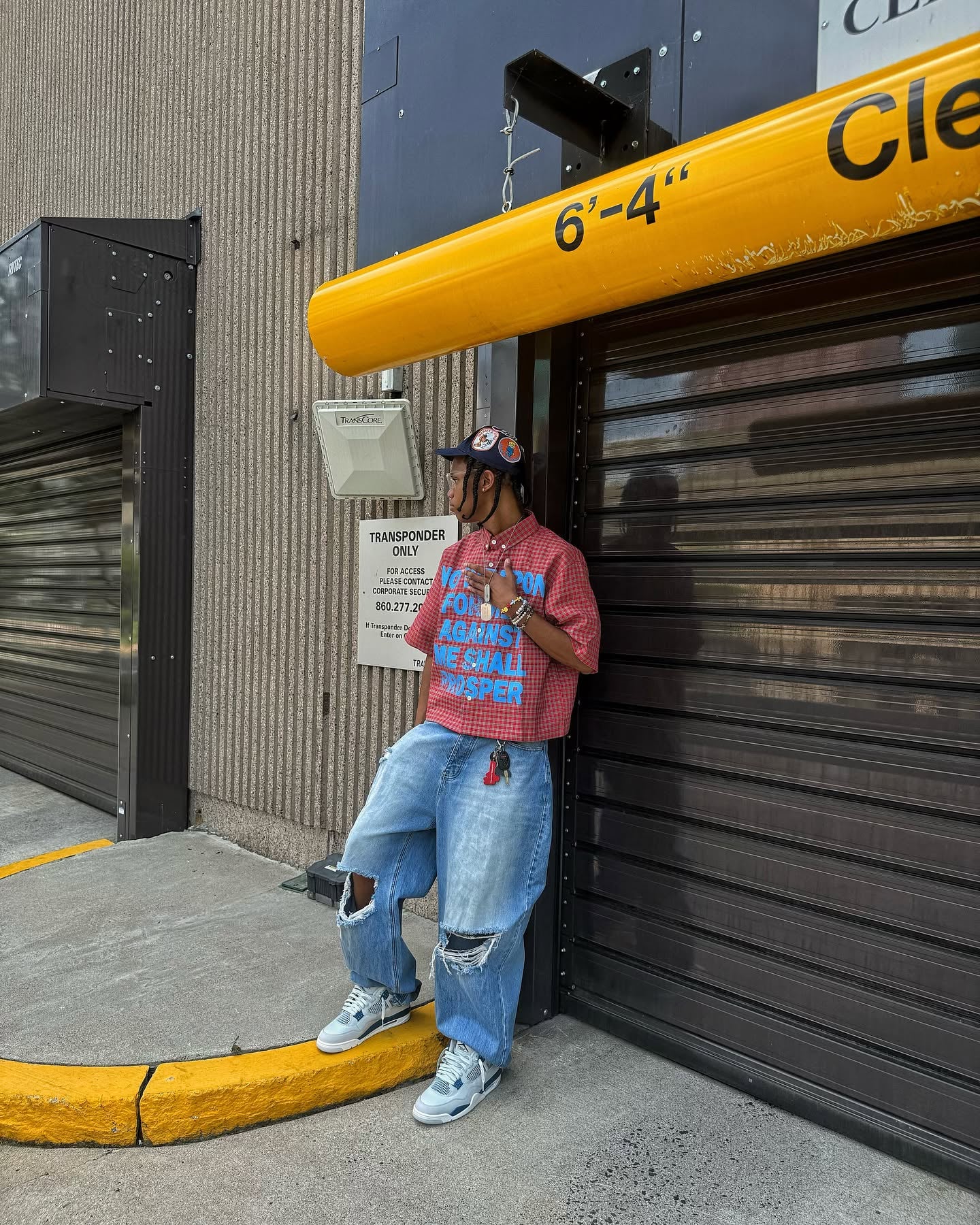 'NO WEAPON FORMED' PLAID BUTTON SHIRT - Image 5